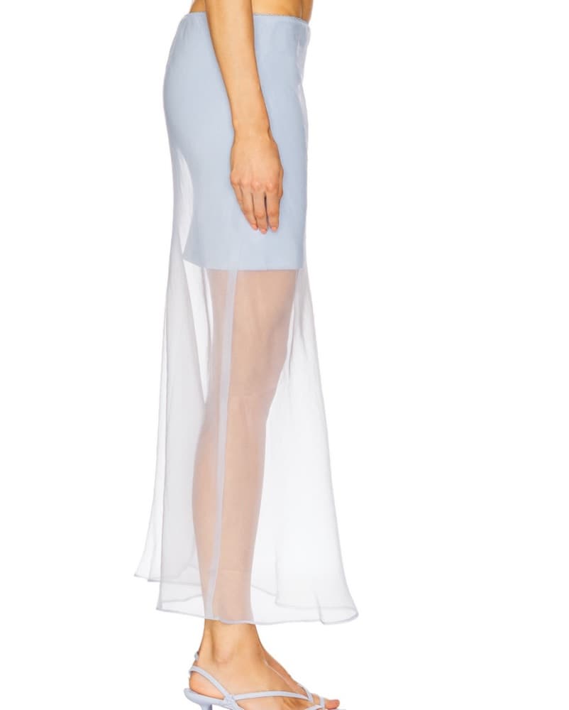 Blue Chiffon Mini Sheer Maxi Skirt - Image 4