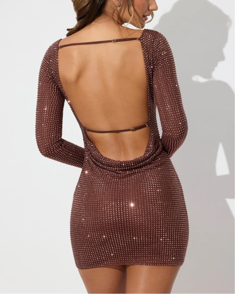 Brown Mini Dress - Image 2