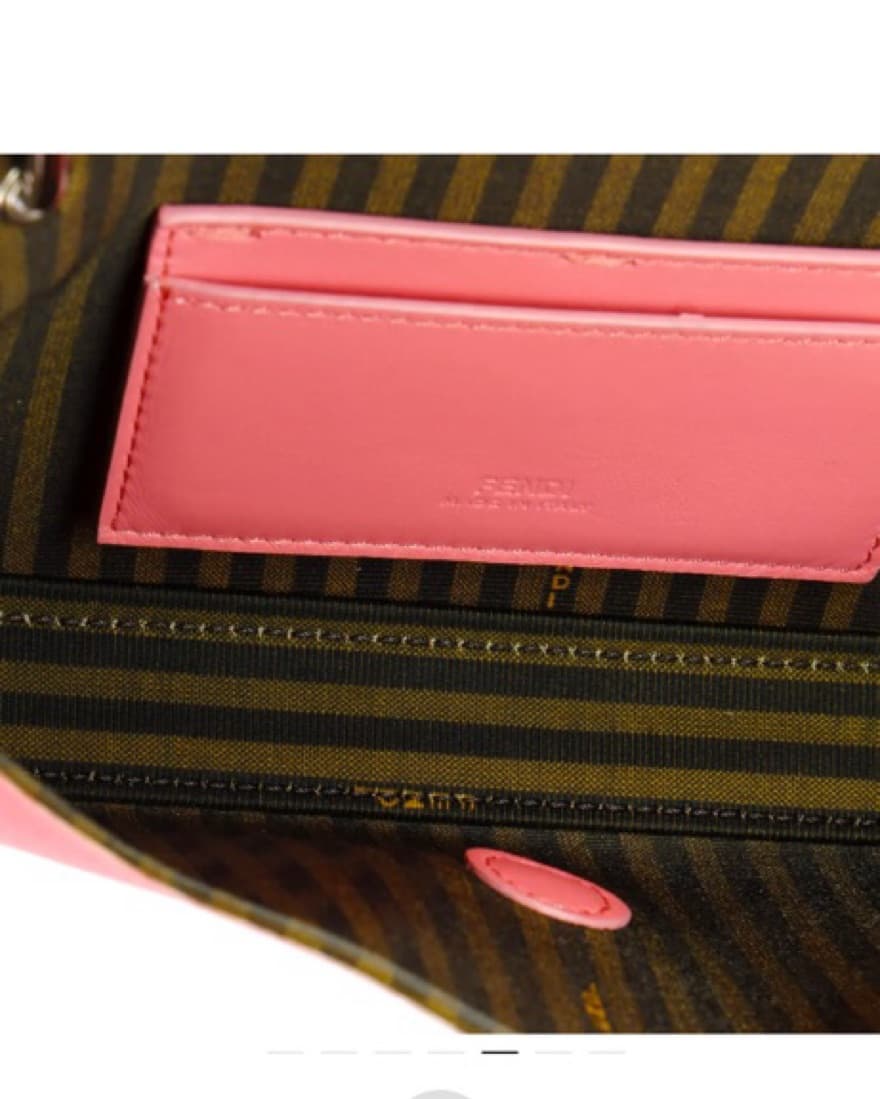 Fendi Pink Satin Phone Baguette Bag - Image 4