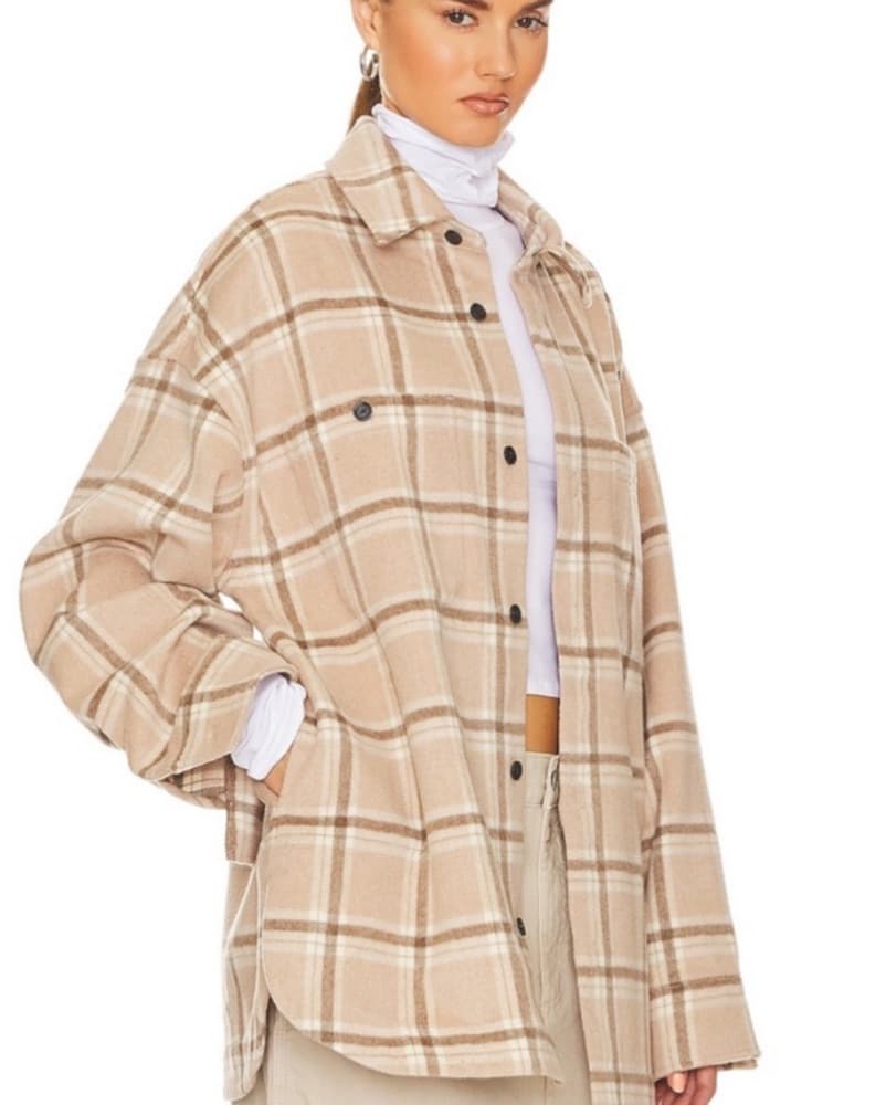Helsa Tan Plaid Flannel  - Image 2