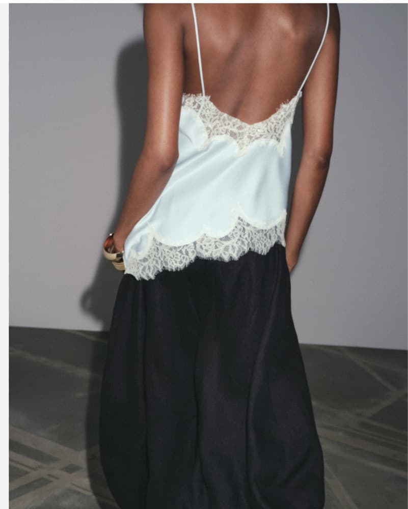 Luxurious Lace-Trimmed Satin Cami - Image 5