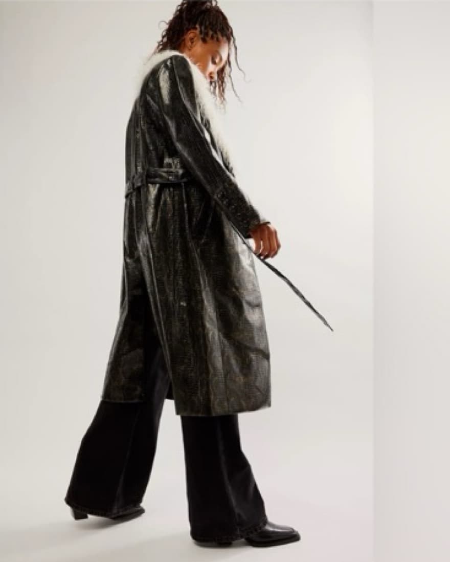 Faux Leather Penny Lane Trench Coat - Image 1
