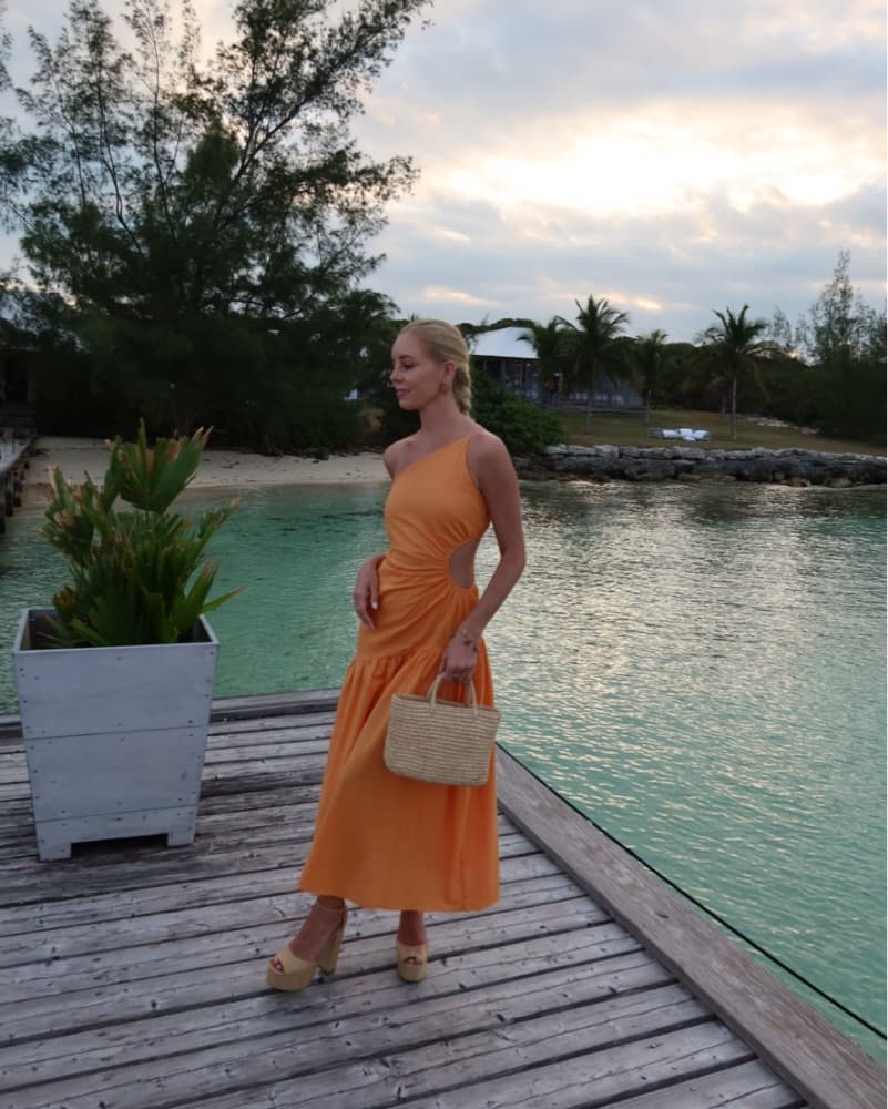 Orange Maxi With Cutout  - Image 3