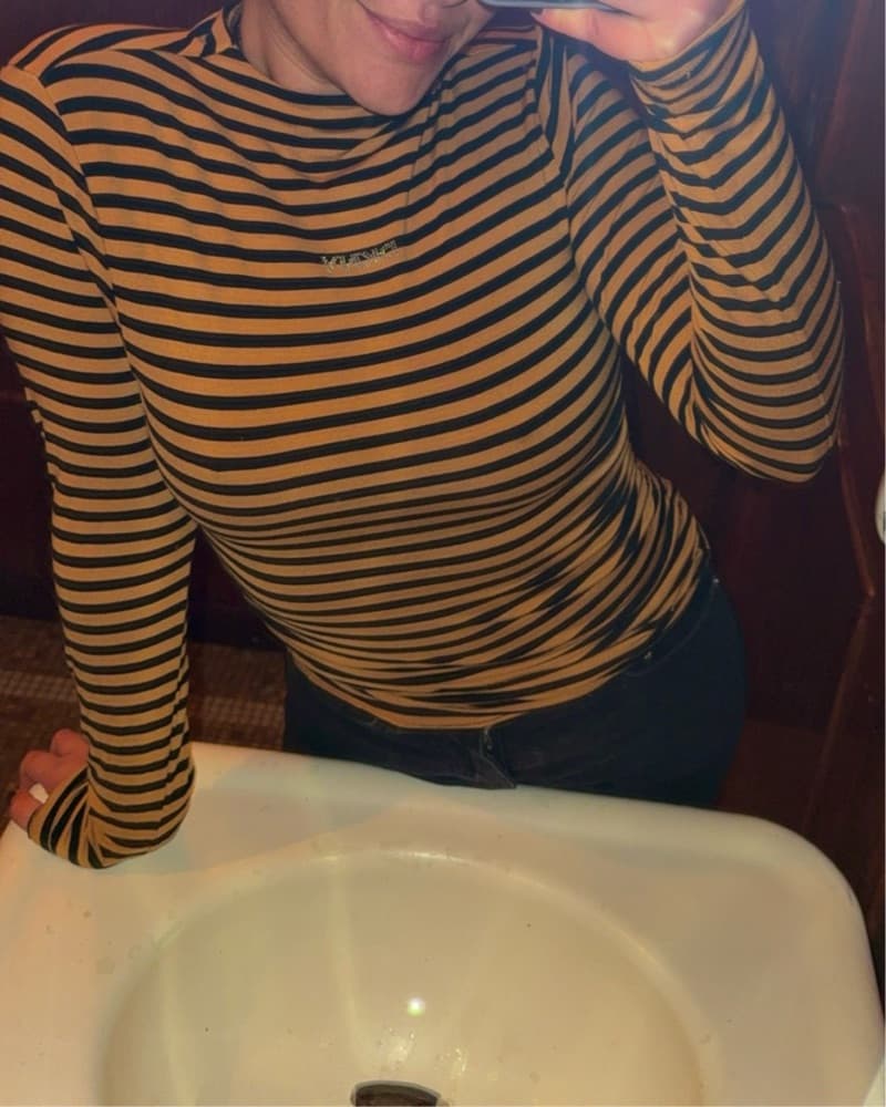 long sleeve striped DKNY top - Image 1