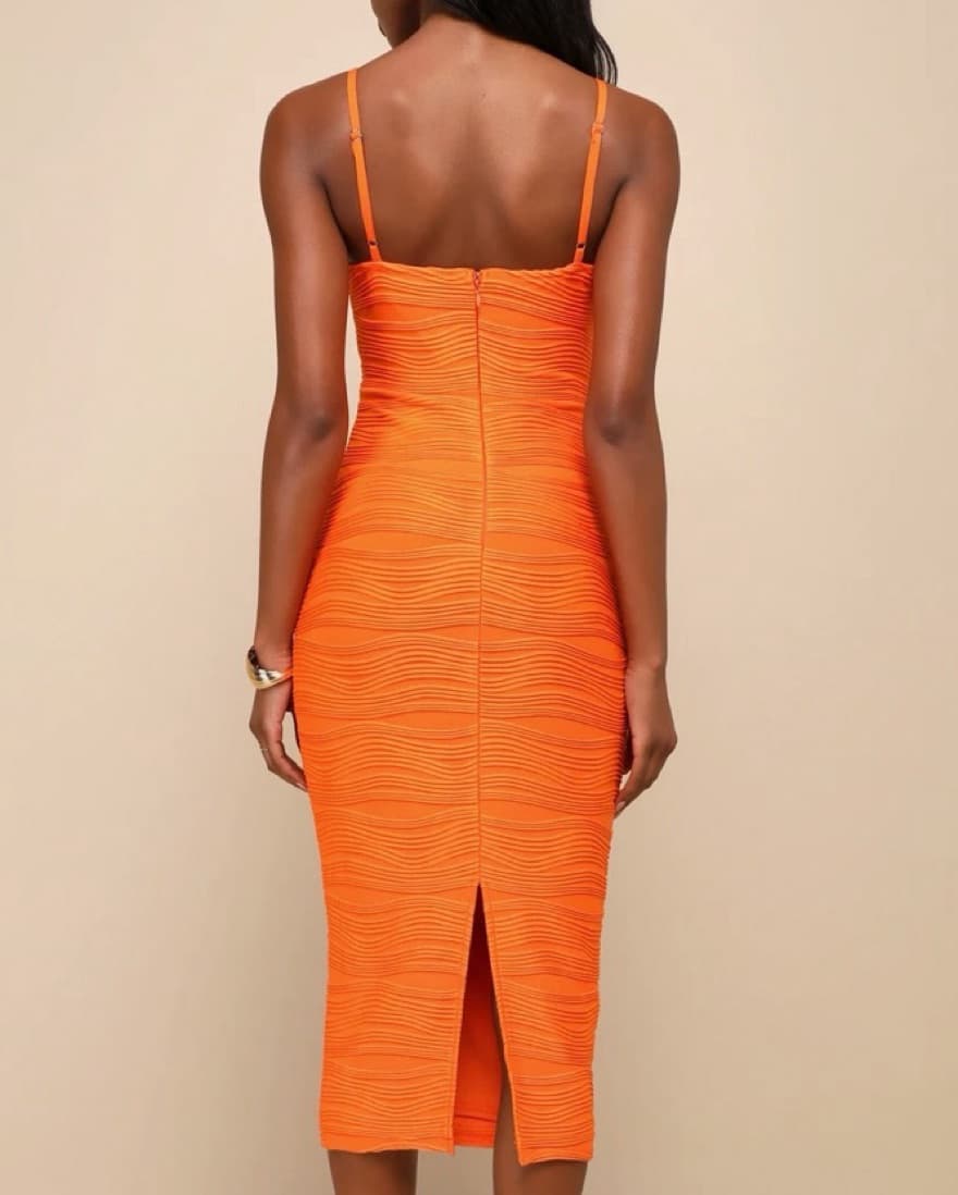 Lulu’s Orange Bustier Bodycon Midi - Image 4