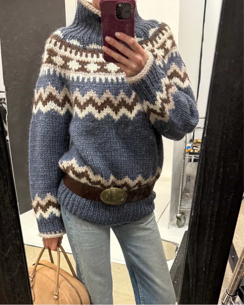 Helsa Fairisle Wool Sweater - Image 2