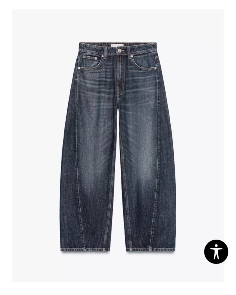 Zara Baloon Jeans Navy Blue - Image 1