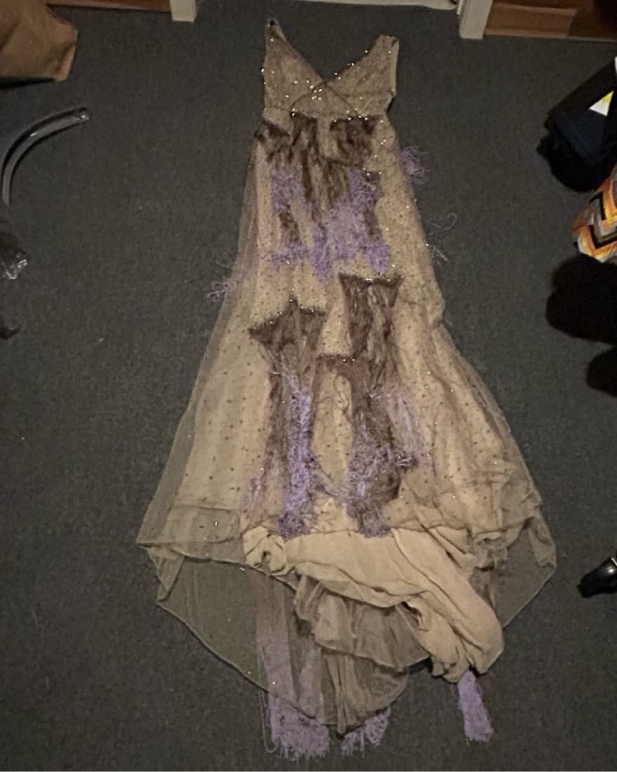 Dennis Basso Fringed Beaded Gown - Image 2
