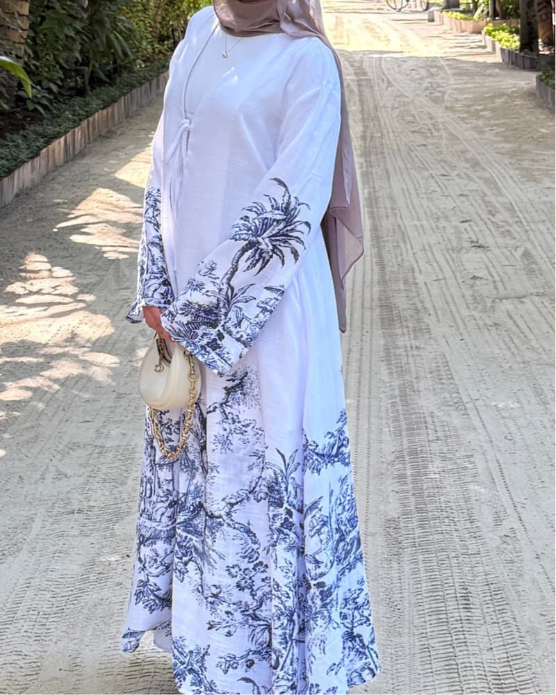Floral Linen Maxi Dress And Pant - Image 1