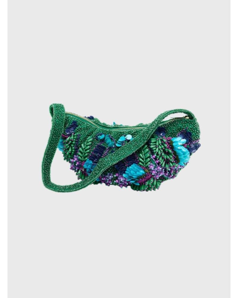 Zara Beaded Bag | Green Bag, Coastal Chic Bag, Shell Bag, b - Image 3