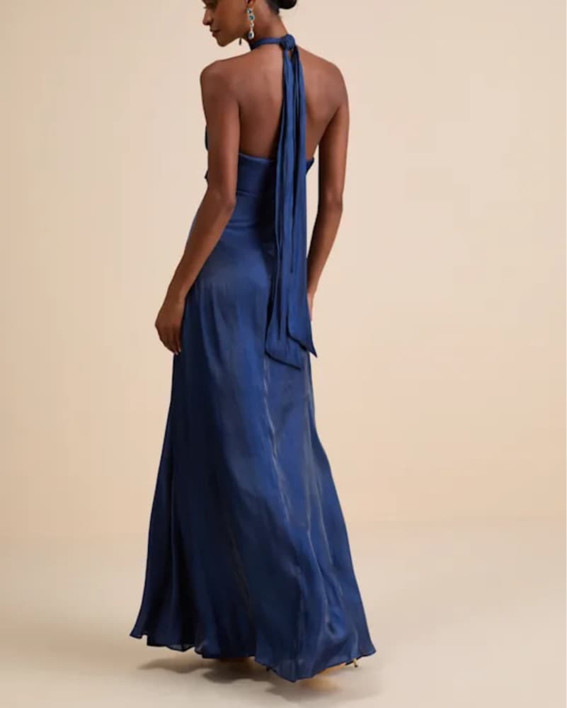 Blue halter Lulus Dress - Image 5
