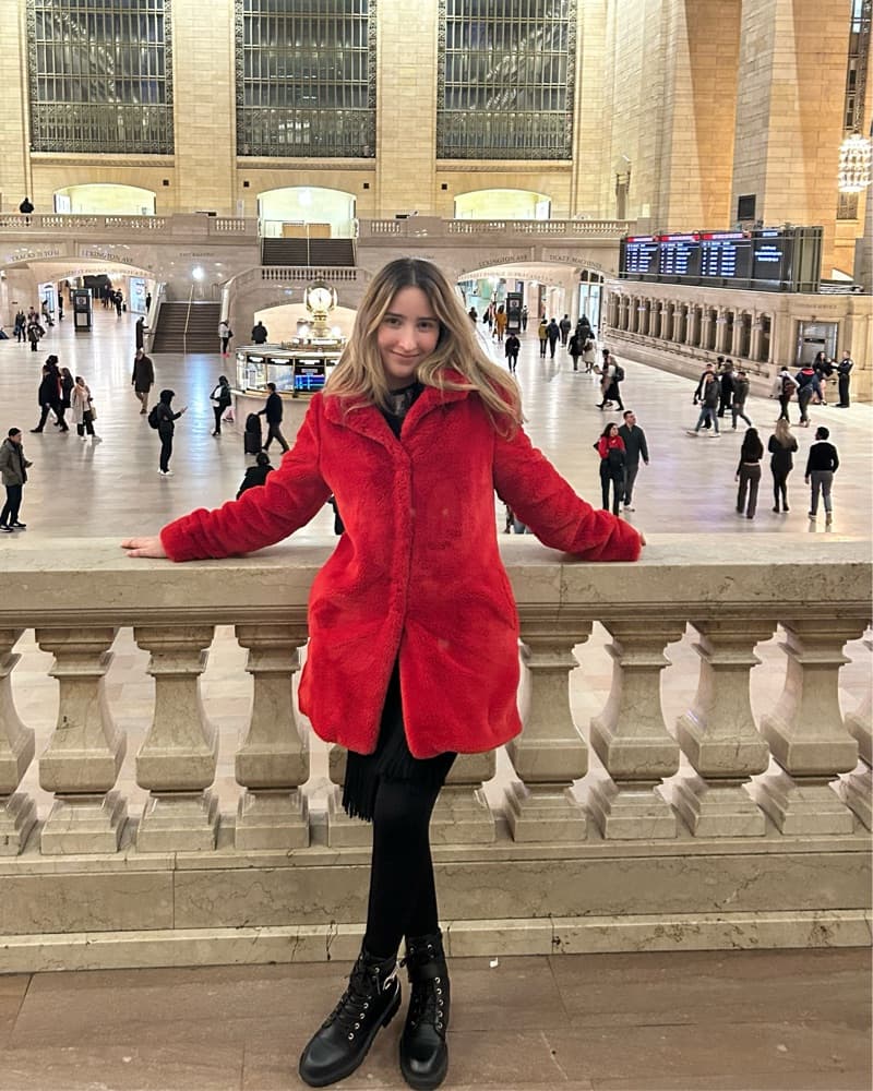Red Faux Fur Coat Calvin klein - Image 1