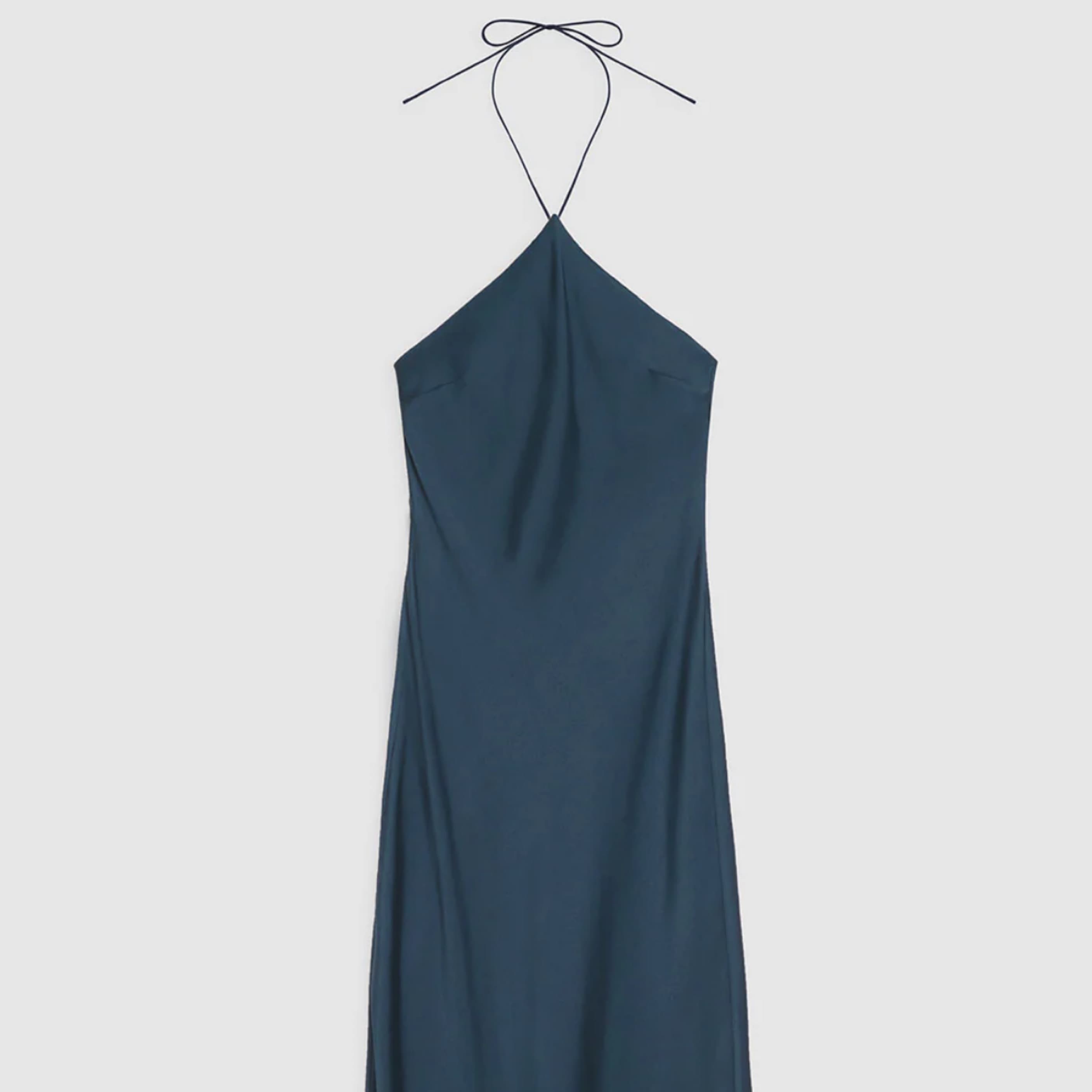 Anine Bing Silk Halter Dress - Image 3