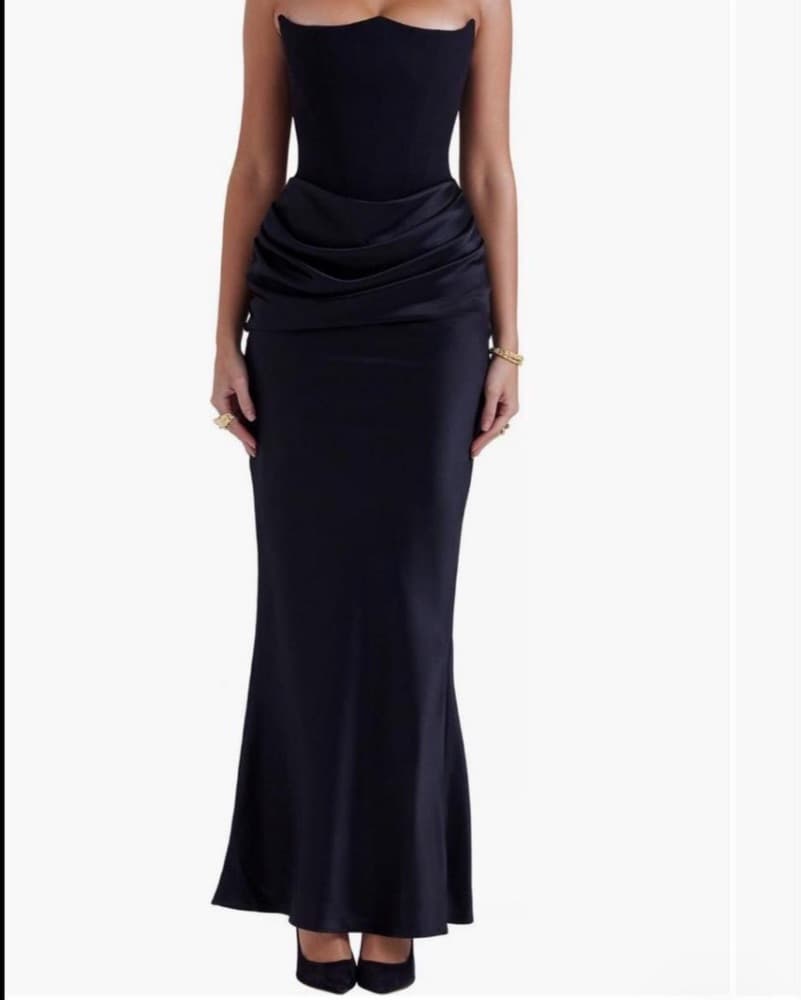 House Of CB Black Strapless Gown - Image 1