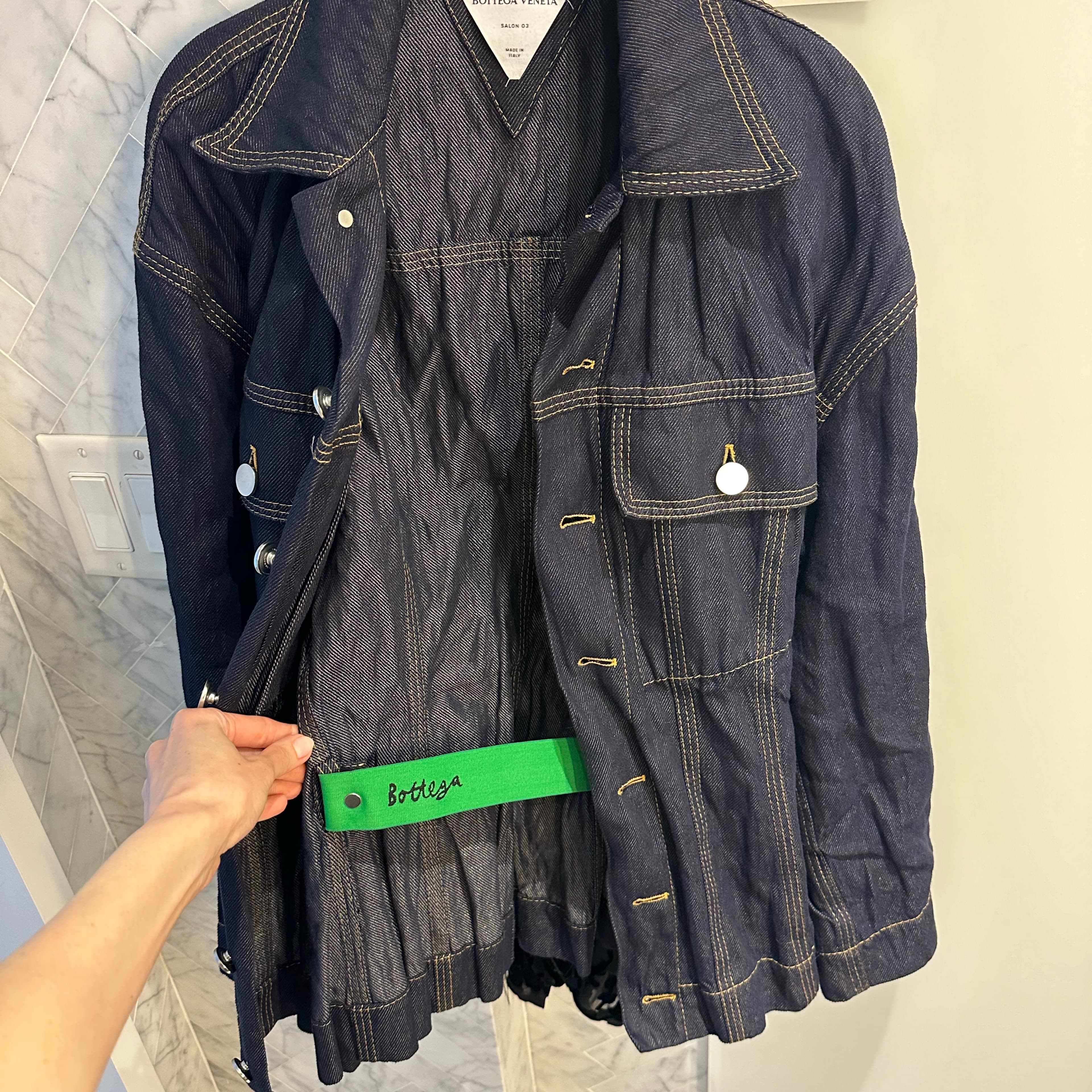 Bottega Cinched Denim Jacket - Image 5