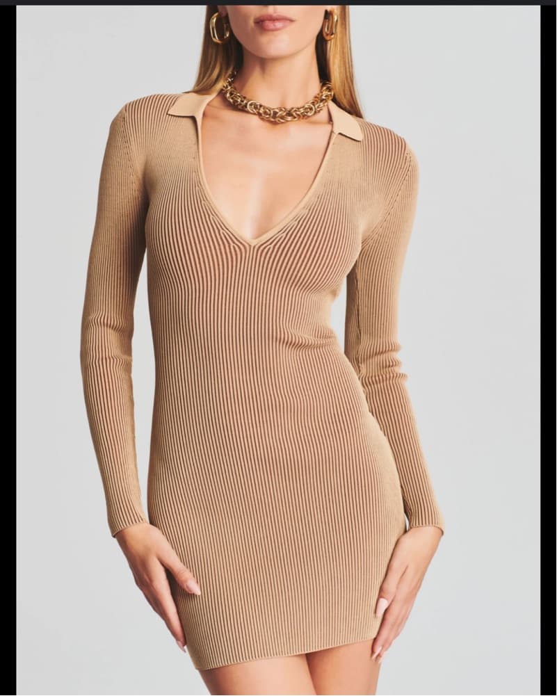 Seroya Chic Ribbed Knit Dress - Image 1