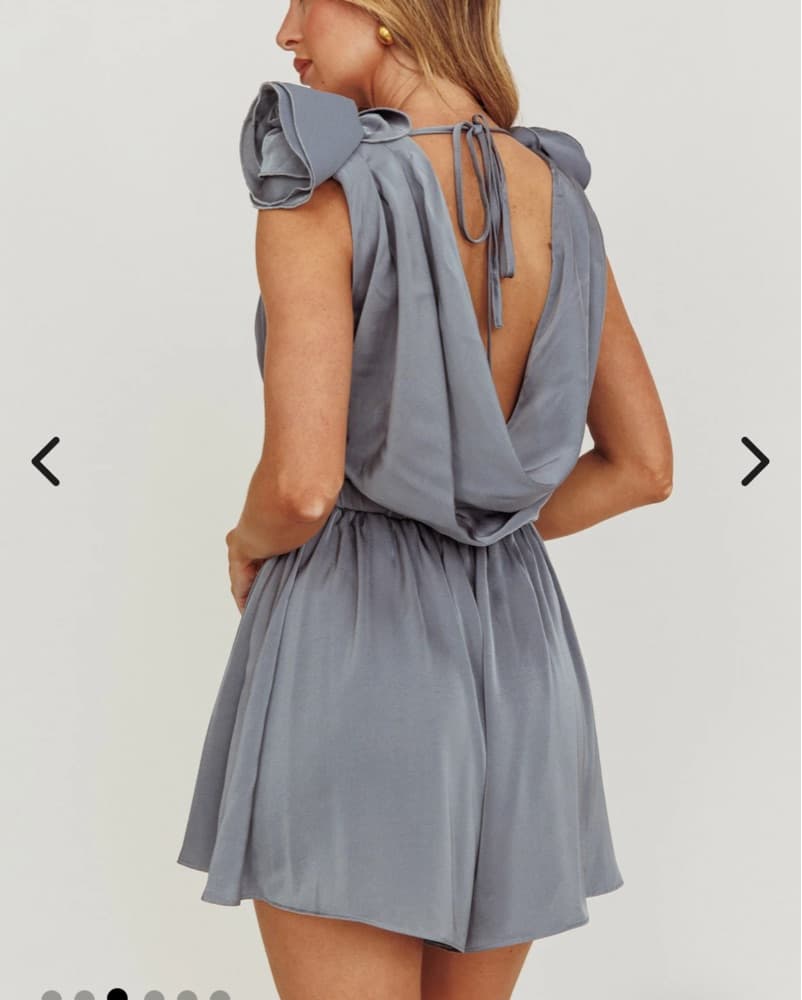 Hallie Cowl Neck Rosette Romper - Image 5