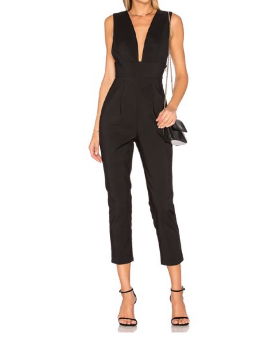Black Revolve Deep V Jumpsuit - Image 1