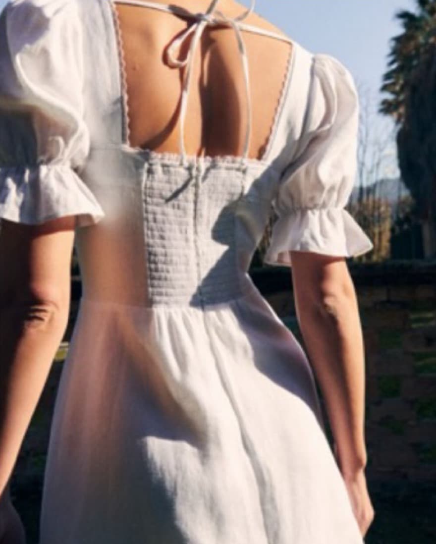 Reformation White Linen Dress  - Image 3
