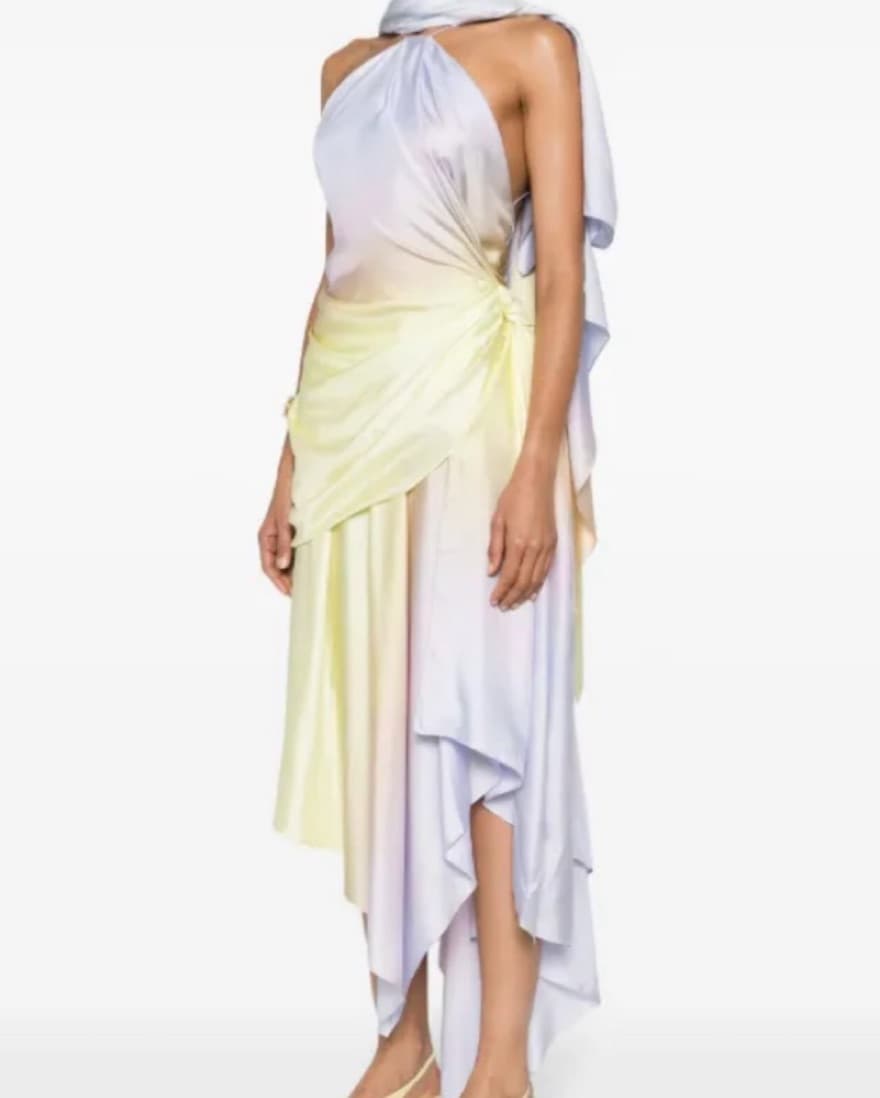 chi chi london light blue dress Women's One Shoulder Gathered Floral Maxi in in Blue the Sara dress drapes Color:BLUE STRIPES Midi Slip Bec And painting with frame