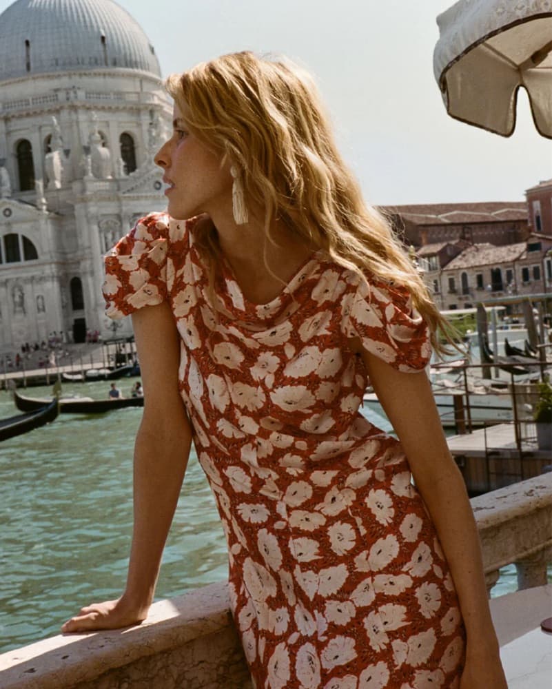 Red Silk Doen Dress - Image 1
