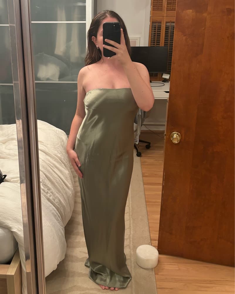 Anthropologie Sage Satin Dress - Image 5