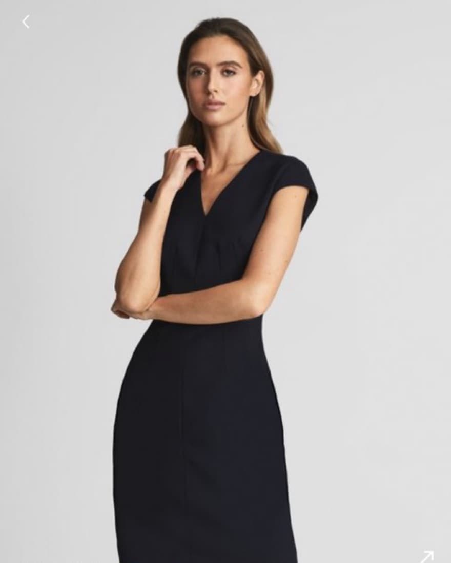 Reiss Tailored Black Work Dress  - Image 2