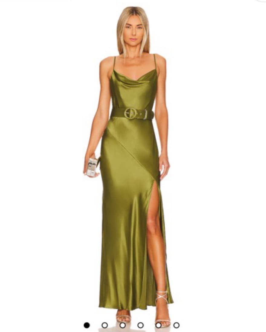 Long Green silk Dress - Image 1