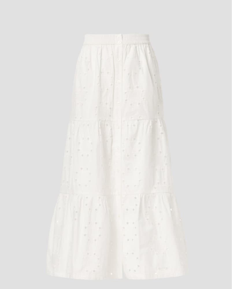 Elegant Thakoon Eyelet White Skirt - Image 2