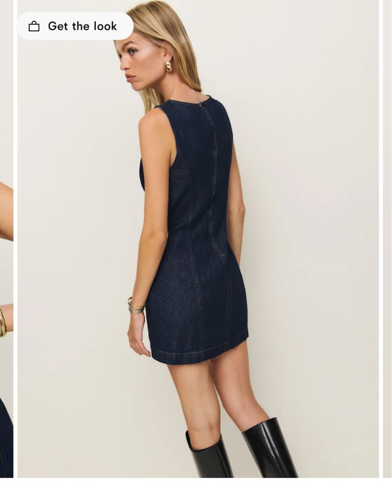 Reformation Citron Denim Mini Dress - Image 3