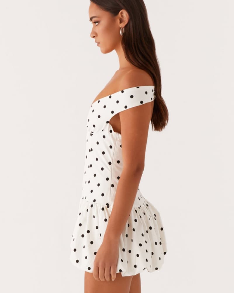 Polka Dot Off-the-Shoulder Dress - Image 4