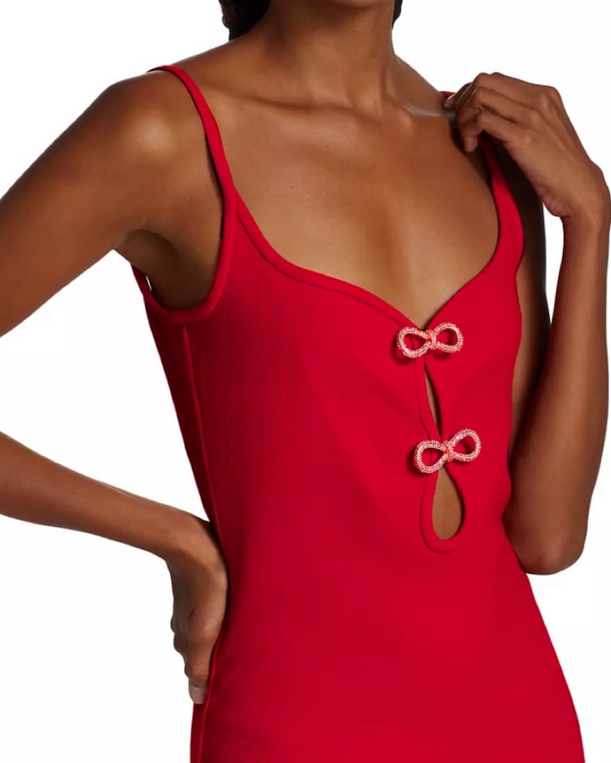 Mach & Mach Crystal Bow & Cut-Out Dress - Image 2