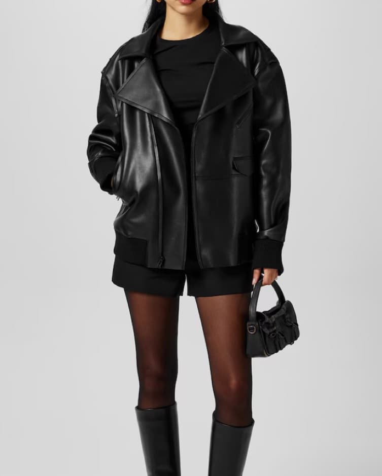 NORMA KAMALI Oversized Moto Jacket in Bl - Image 2