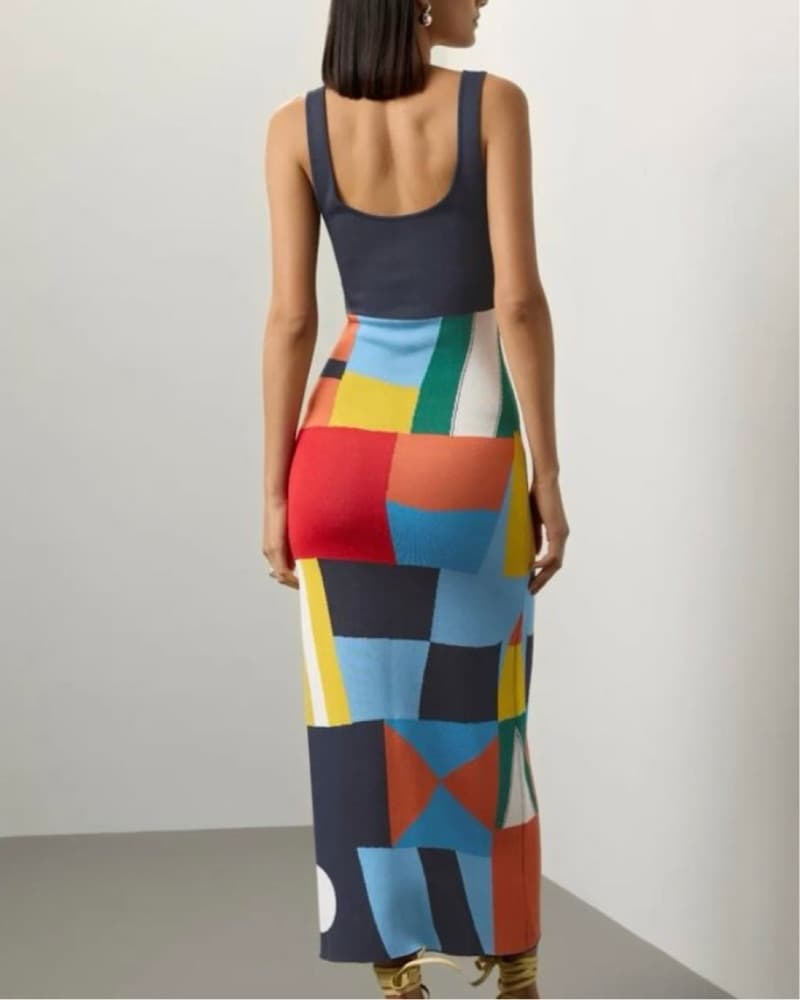 Staud Katie navy Abstract dress - Image 1