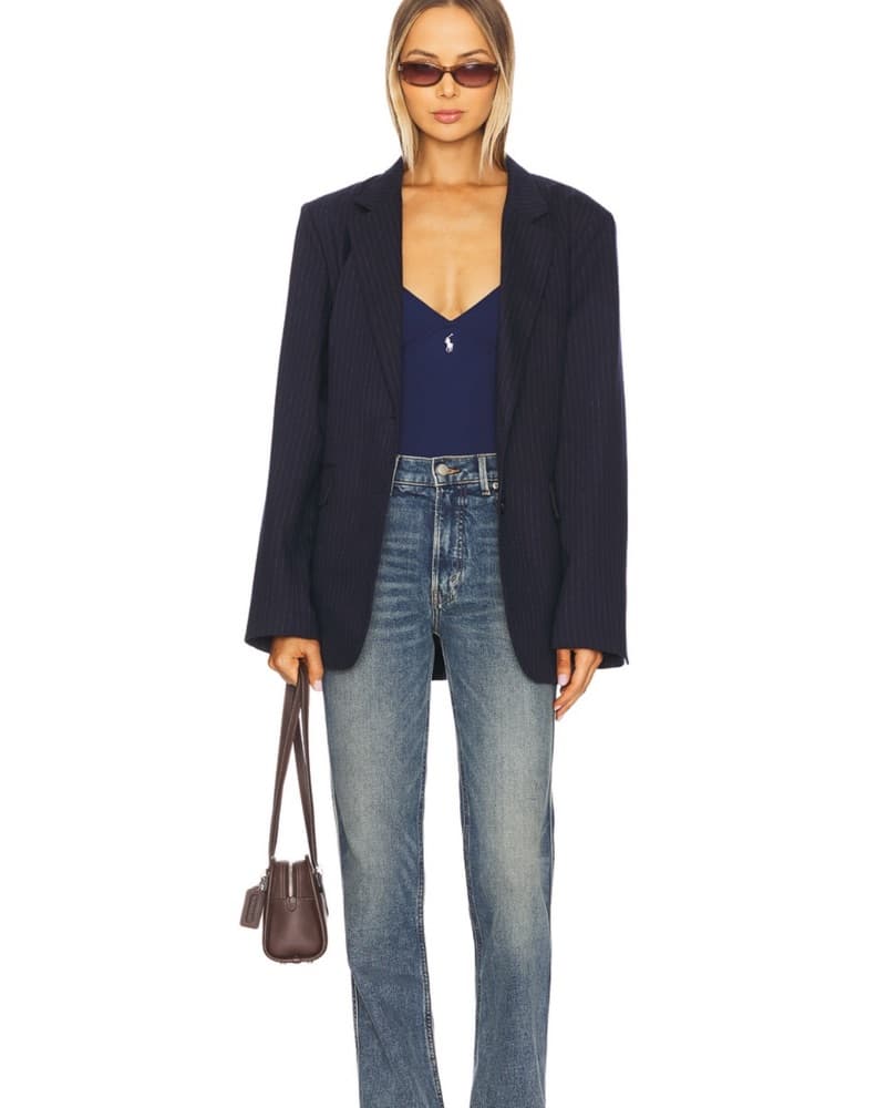 Ralph Lauren Navy Blue V-Neck Bodysuit - Image 3