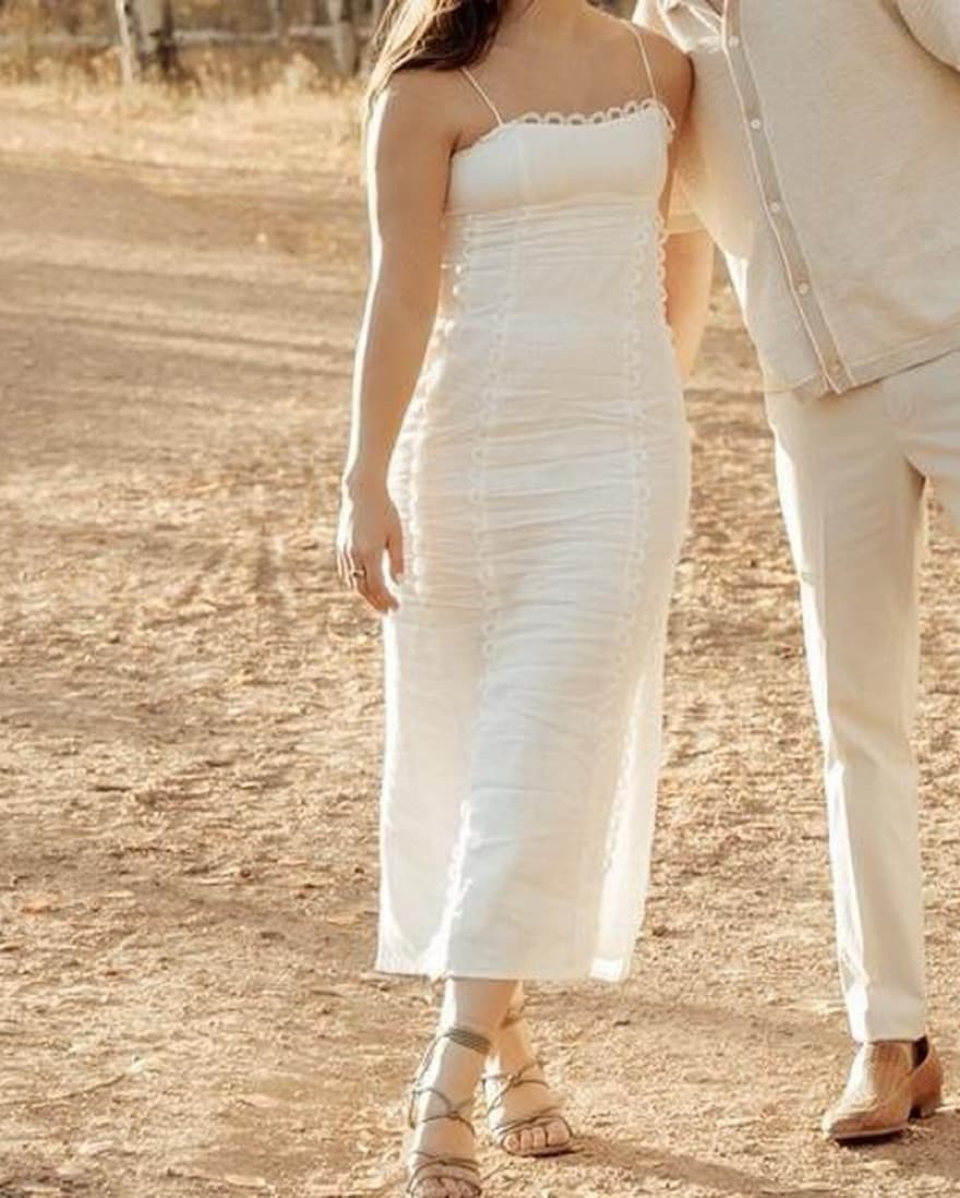 Chamberlain Scallop Trim Midi Dress   - Image 1
