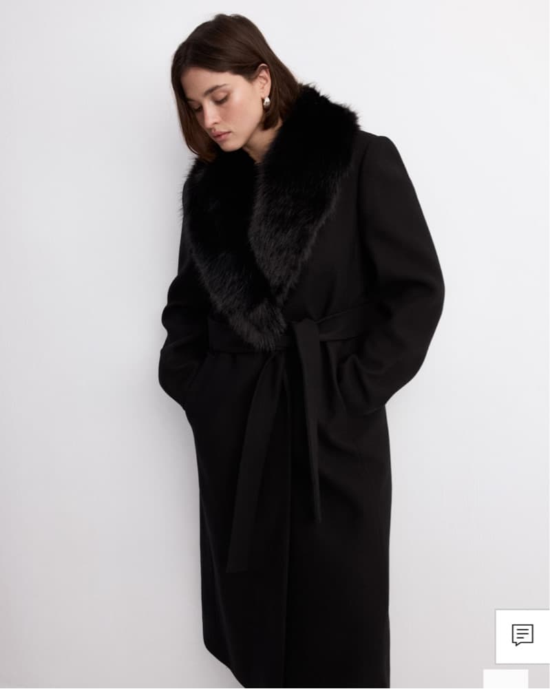 Luxurious Black Faux Fur Coat - Image 1