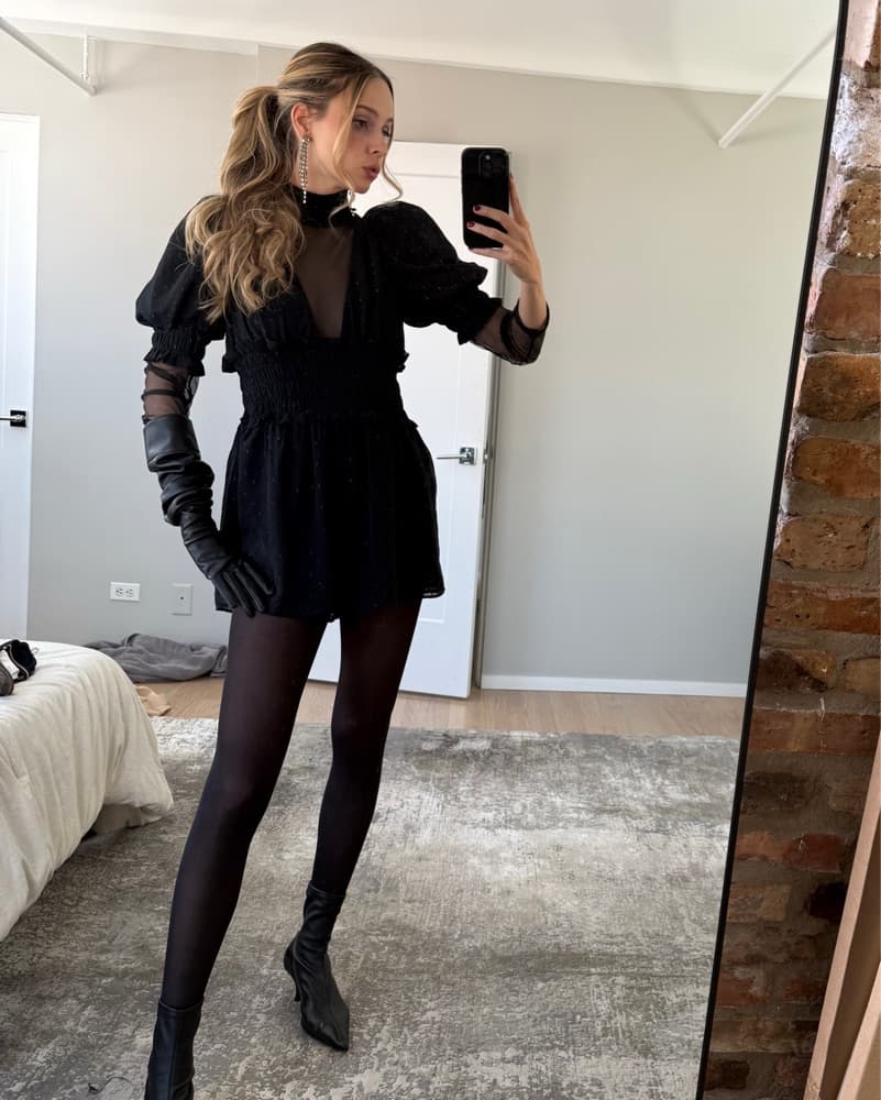 NBD Puff Sleeve Romper Revolve - Image 4