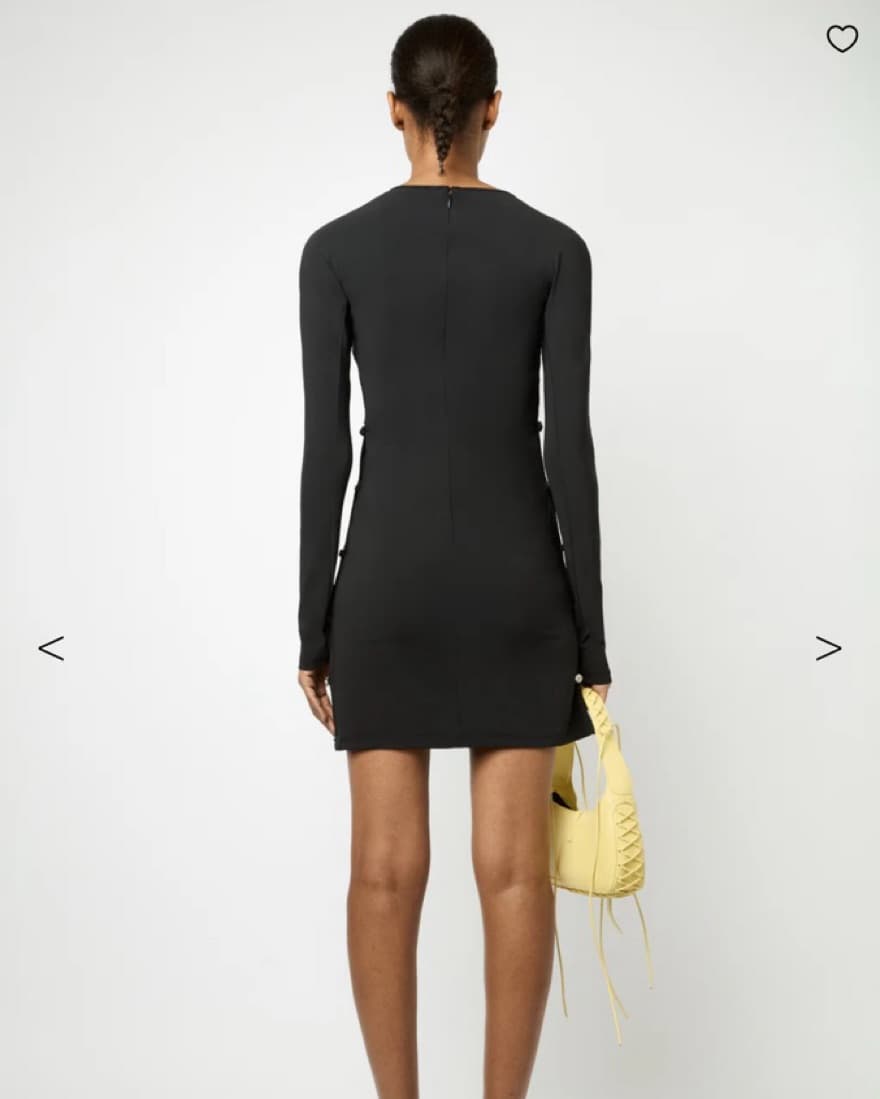 Marcia Black Mini Dress Crystal Cut Outs - Image 3