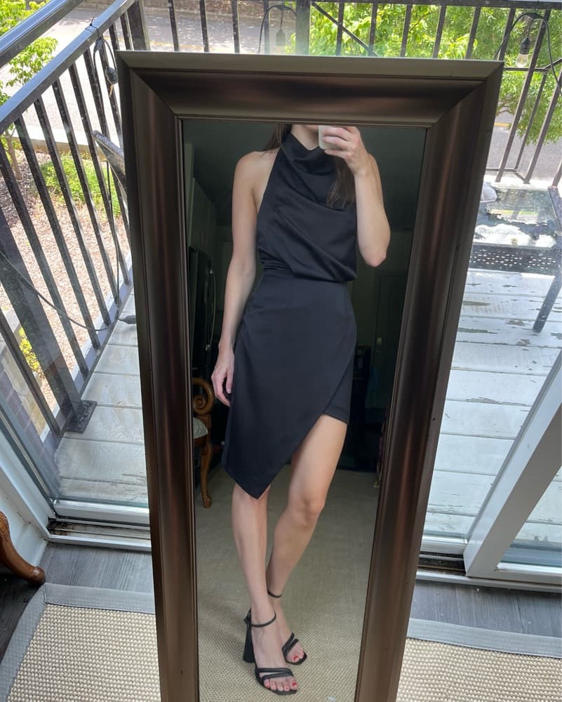 Elliatt Black Asymetrical Mini Dress - Image 3