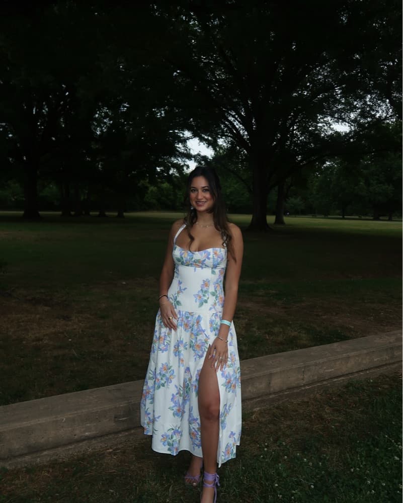 Vibrant Floral Halter Midi Dress - Image 4