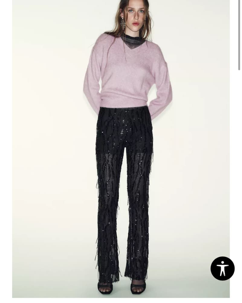 SOLD OUT Black Flare Sequence Pants  - Image 1