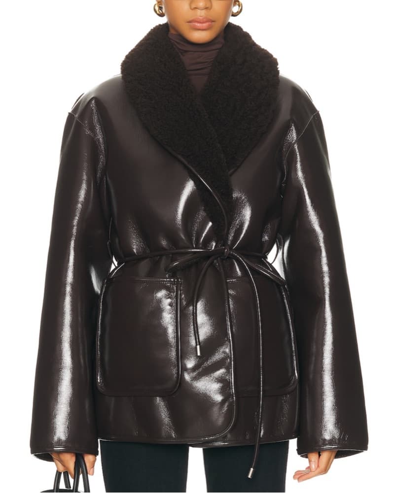 Chic Faux Leather Belted Jacket - Image 2