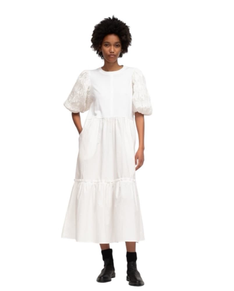 Sea NY Eyelet Puff Sleeve Smocked Dress - Image 1