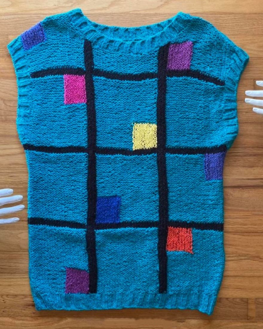 80s 90s vintage sweater vest / dress - Image 2