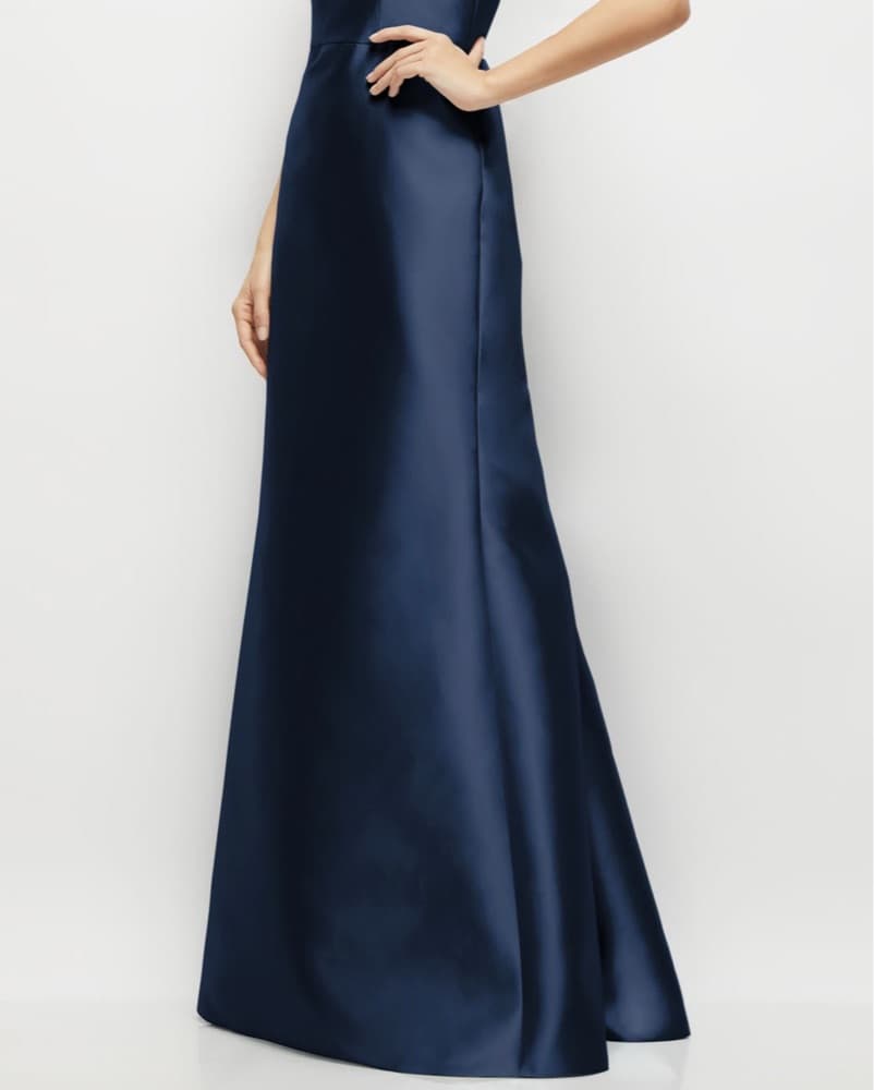 Alfred Sung Bow Strap Satin Twill Gown - Image 3