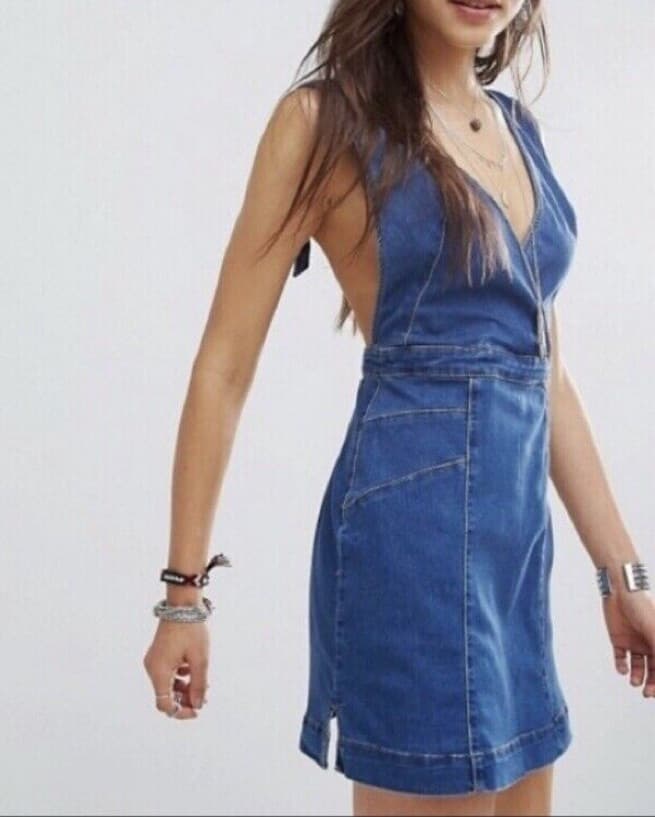 Denim/Jean Free People Mini Halter Dress - Image 4