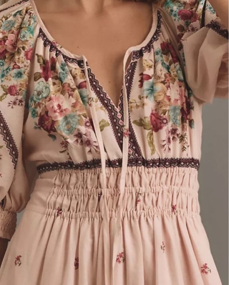 Romantic Floral Midii Dress - Image 1
