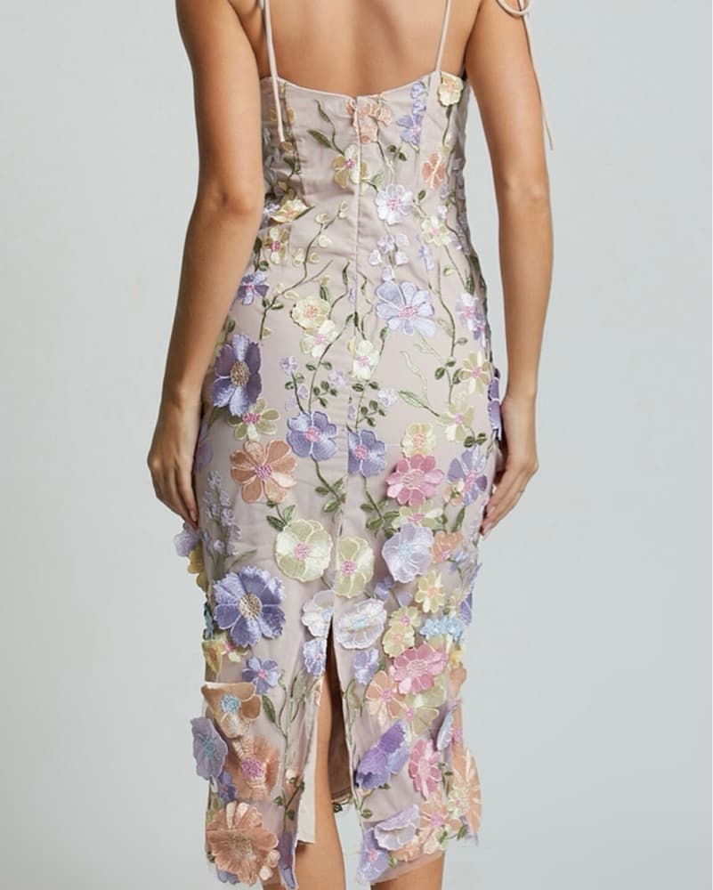 FLORAL PINK MIDI DRESS - Image 2