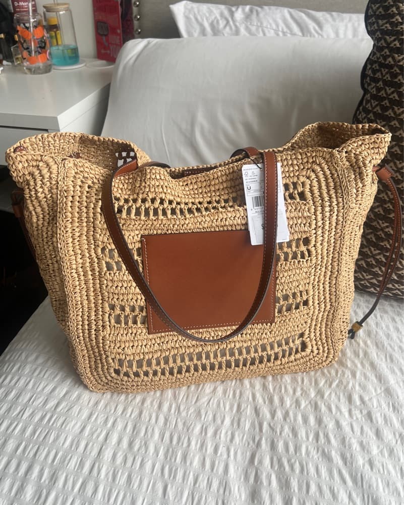 Raffia Straw Beach Tote Bag - Image 2